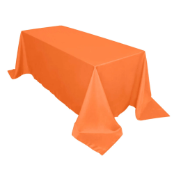 polyester 90x132 rectangle tablecloth orange seamless wrinkle resi 3 6' Table Linens