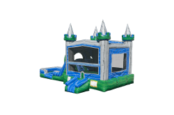 C1146 EZ20Combo20Lucky20Emerald20Castle HR 02 1774750933 LUCKY EMERALD DUAL LANE BOUNCE HOUSE W/ SLIDE - WET