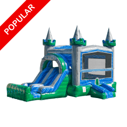 LUCKY EMERALD DUAL LANE BOUNCE HOUSE W/ SLIDE - DRY